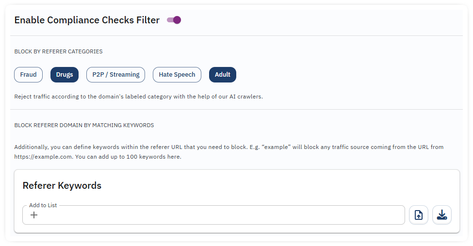 compliance checks categories