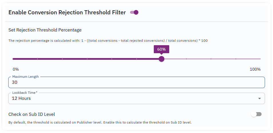 conversion rejection filter