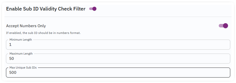 sub id validity check